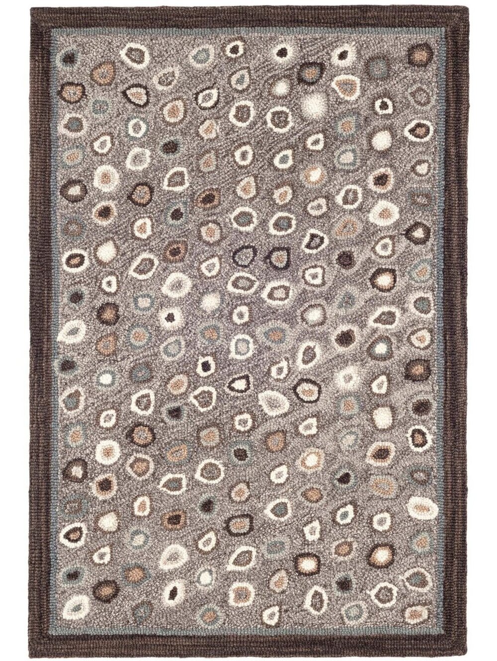 Annie Selke Cat's Paw Hand Micro Hooked Wool Rug | Grey Rug Size 2'6"x8'